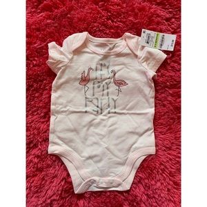 BABY GIRL FLAMINGO ITS MY PARTY ONESIE